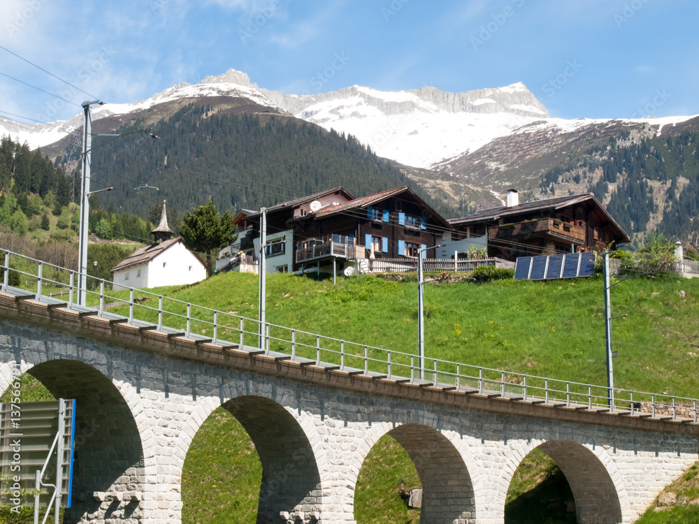 Naklejka premium Bridge of the Rhaetian Railway