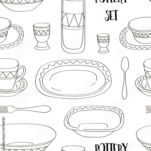 Pottery set pattern