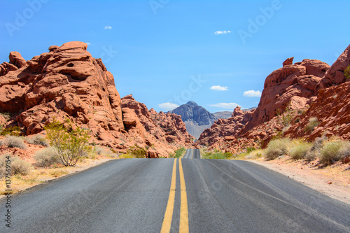 Canvas Print Road in Valley of Fire State Park Nevada, USA