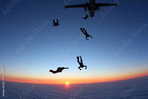 Skydive sunset jump