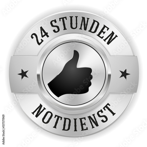 Silberner 24 Stunden Notdienst Siegel