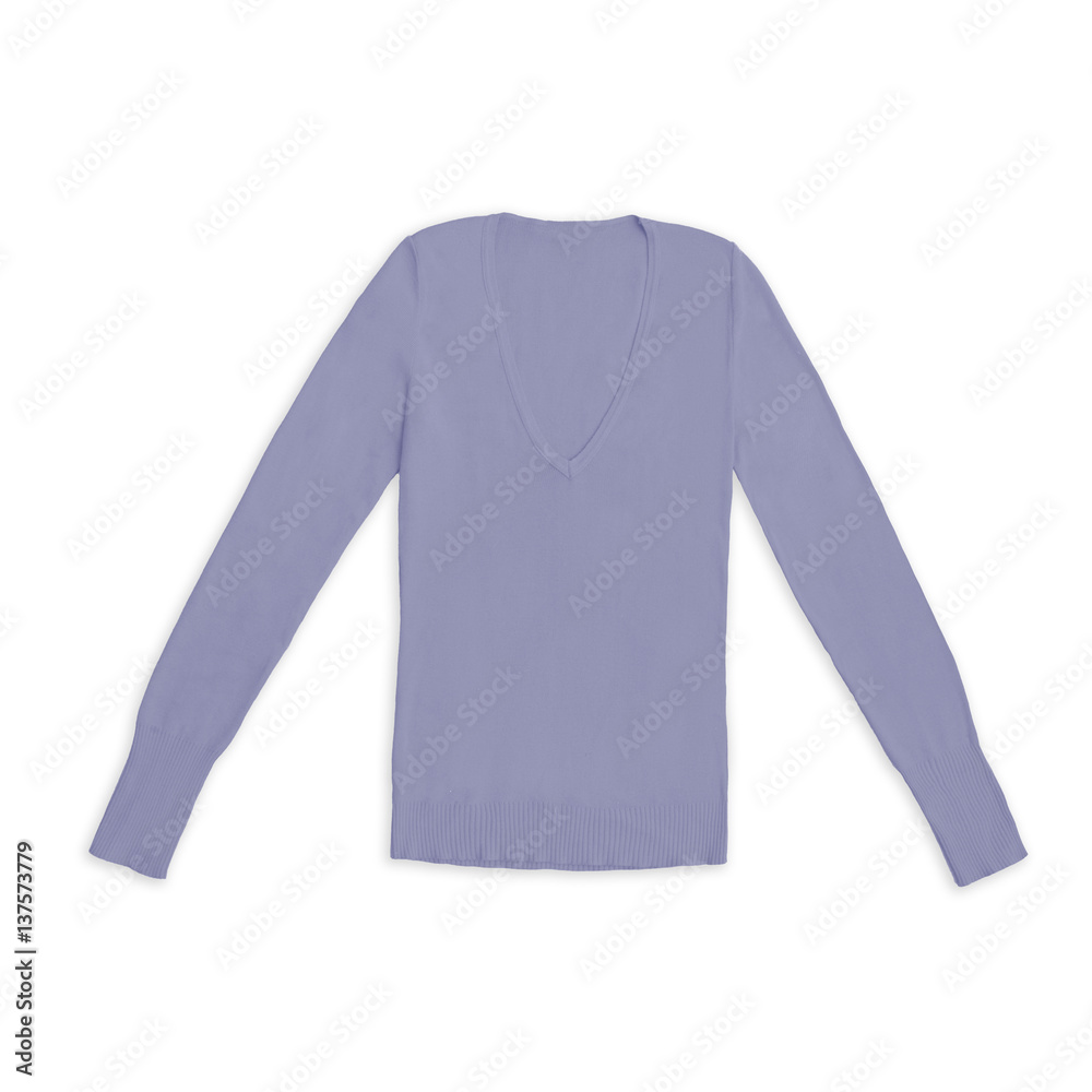 women's mauve v-neck pullover, isolated on white women's mauve v-neck pullover, isolated on white