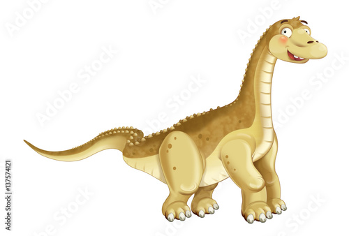 cartoon dinosaur diplodocus illustration for children © honeyflavour