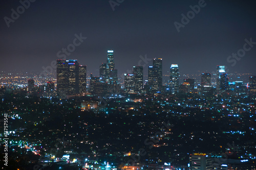 Night view of downtown Los Angeles, California United States © Maks_Ershov