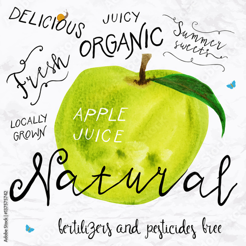 watercolor apple