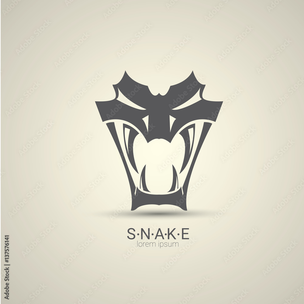 Fototapeta premium vector angry dangerous snake logo design