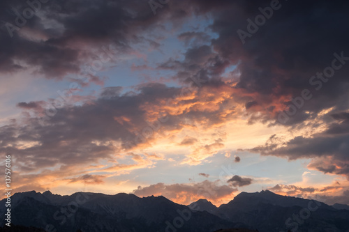 Clouds and mountains in Sierra Nevada