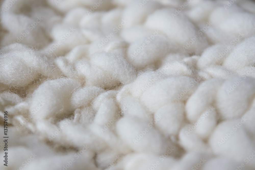 White knitted woolen fabric White knitted woolen fabric