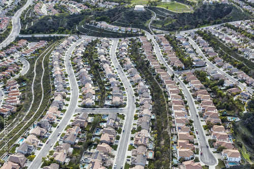 California Suburban Bedroom Community Aerial