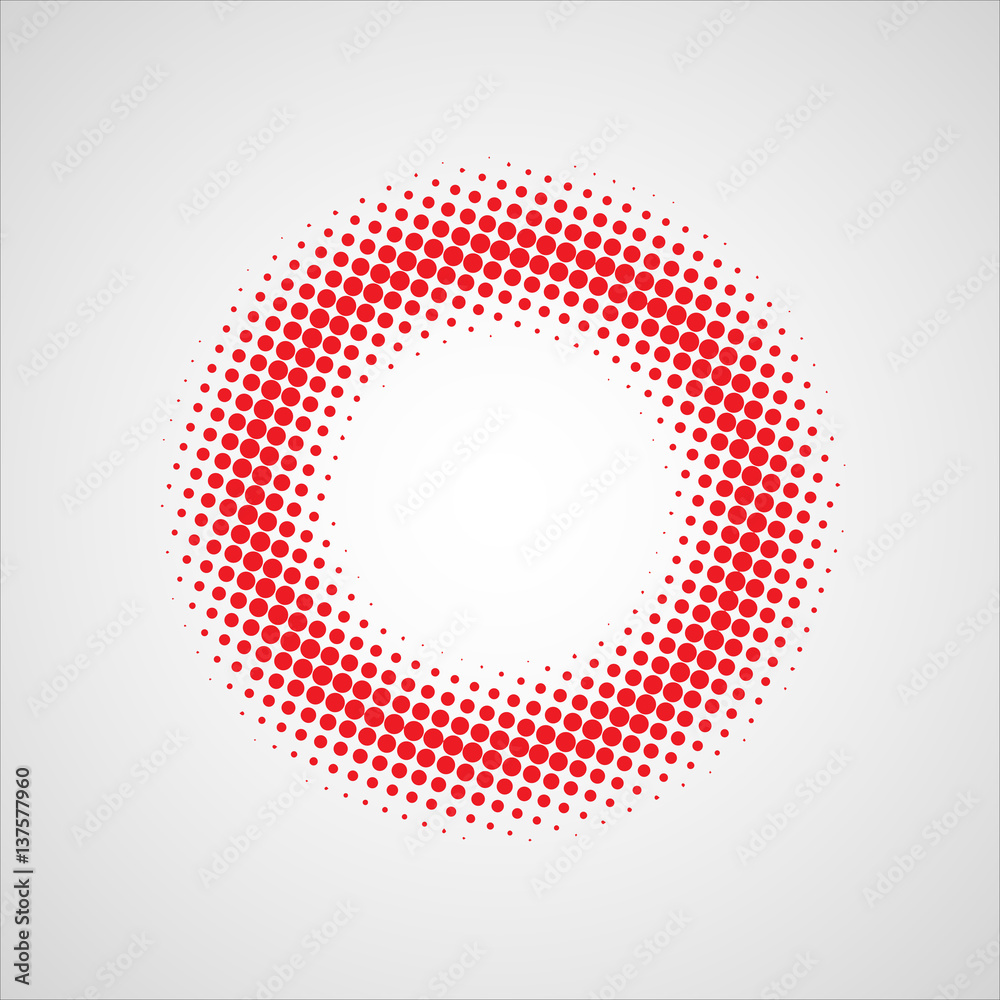 Red grunge dotted circle background