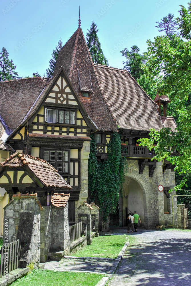 Old authentic house in the palace Peles in Sinaia, Romania Old authentic house in the palace Peles in Sinaia, Romania