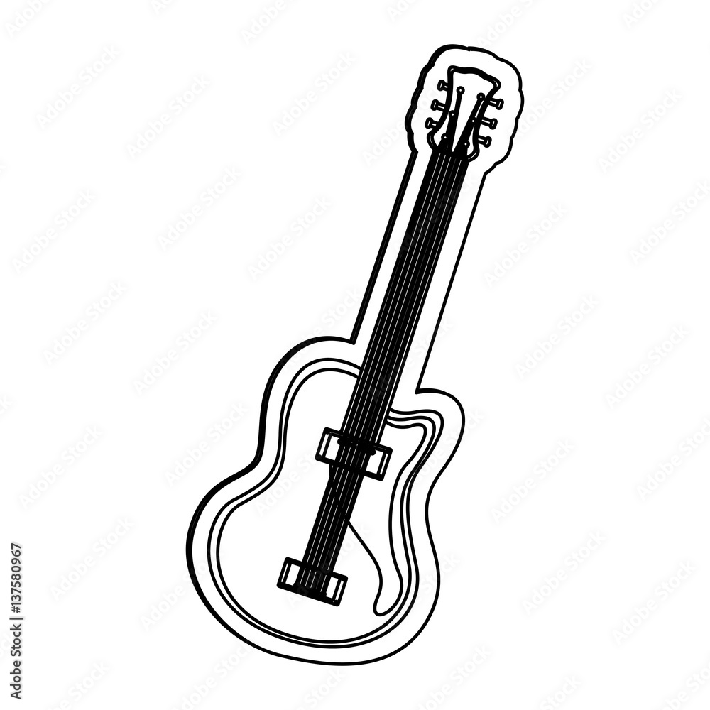 emblem electric guitar icon image, vector illustration
