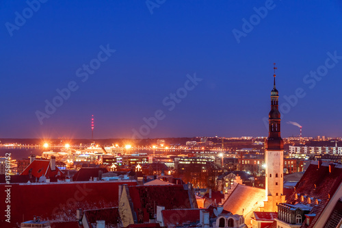 aerial view of the old and modern city, Tallinn