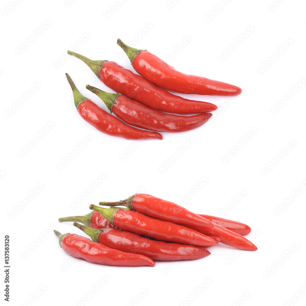 Red italian peppers isolated