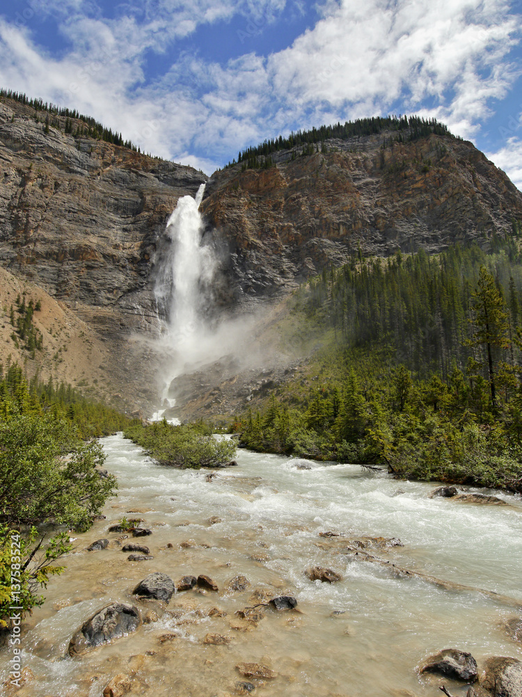 Obraz premium Waterfall Takakkaw. Rockies. British Columbia, Canada