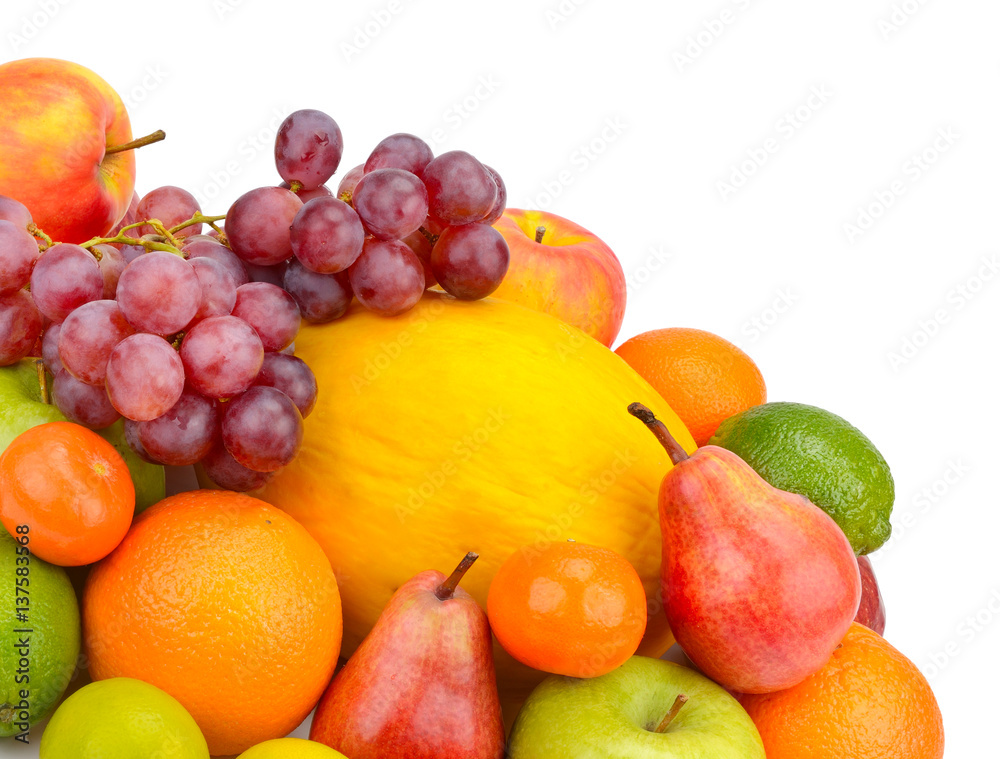 fruit and berries isolated on a white background fruit and berries isolated on a white background