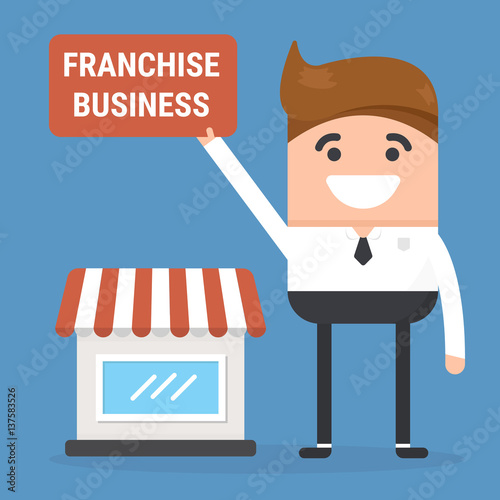 Businessman want to expand his business, franchise concept. business concept. flat design