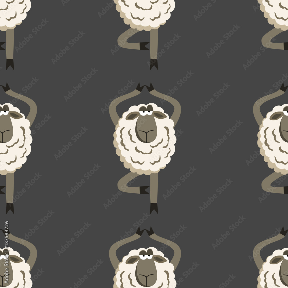Fotografie Stubborn Lamb in Yoga Tree Pose