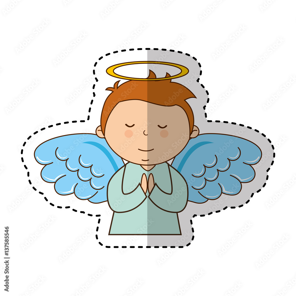 little boy angel character vector illustration design little boy angel character vector illustration design