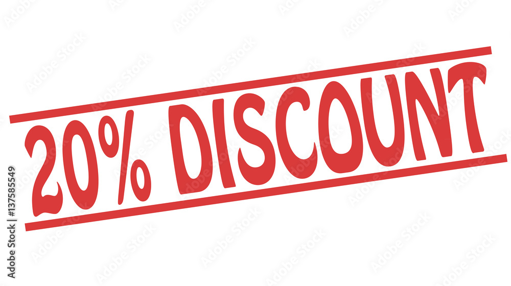 20 percent discount red stamp 20 percent discount red stamp