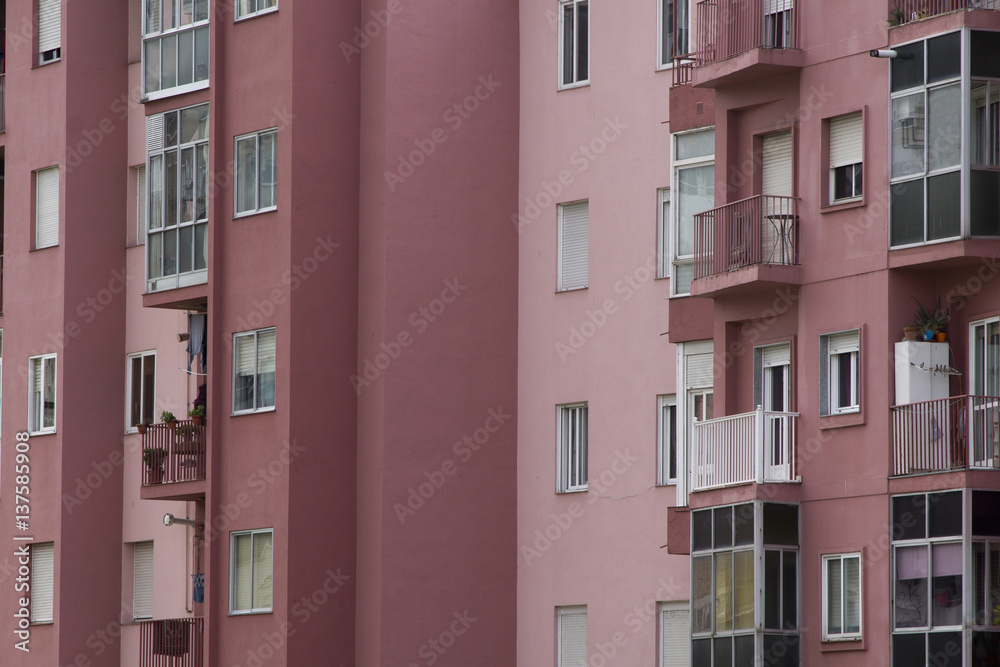 Pink buildings