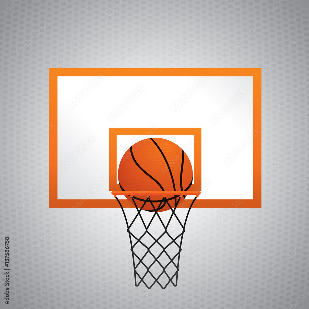 Basketball with hoop. Vector illustration