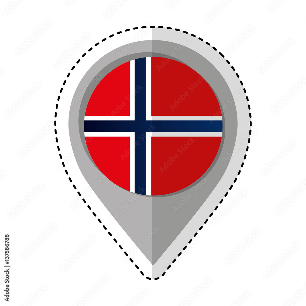 Obraz premium pin location norway flag icon vector illustration design