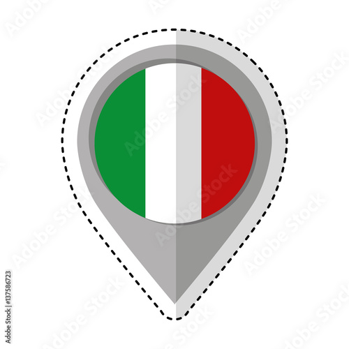 Free Download pin location italy flag icon vector illustration design - GFXLoad