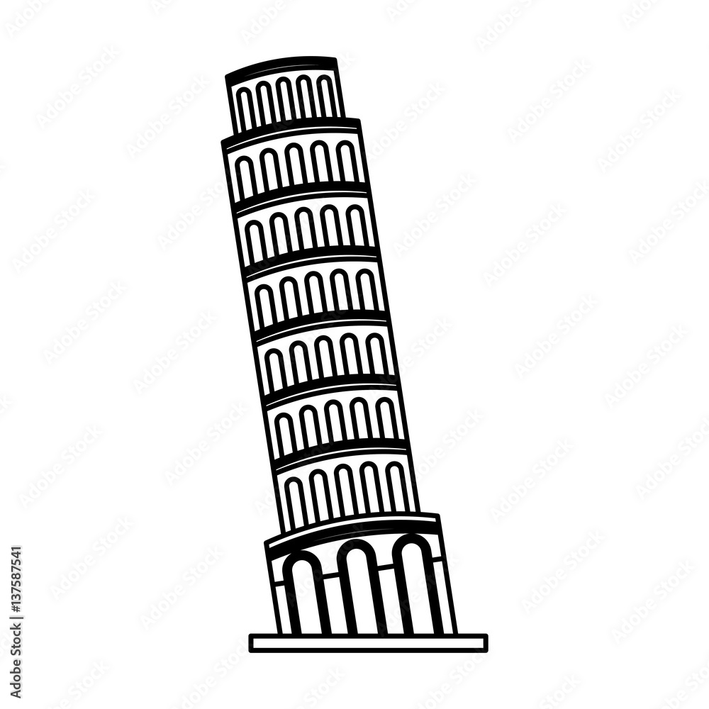 pisa tower isolated icon vector illustration design