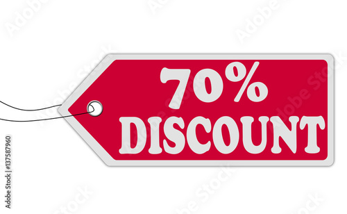 50% discount red  price tag