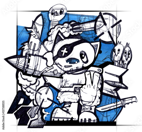 Сomics illustration animal story