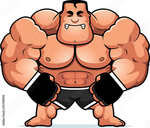 Cartoon MMA Fighter Angry