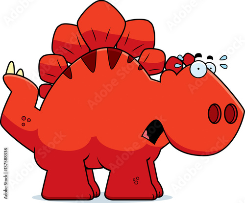 Scared Cartoon Stegosaurus