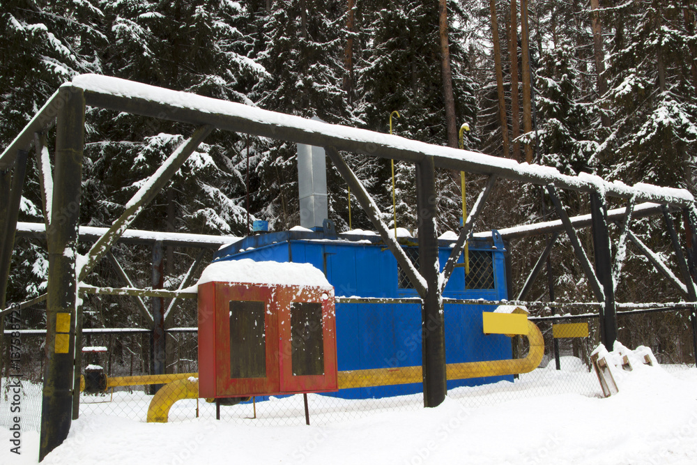 Naklejka premium Gas and oil in the pipes