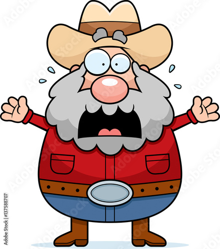 Cartoon Prospector Panicking