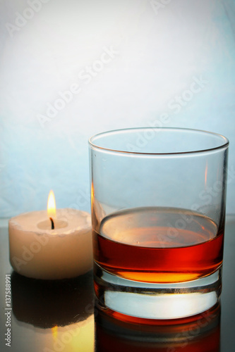 whiskey and candle