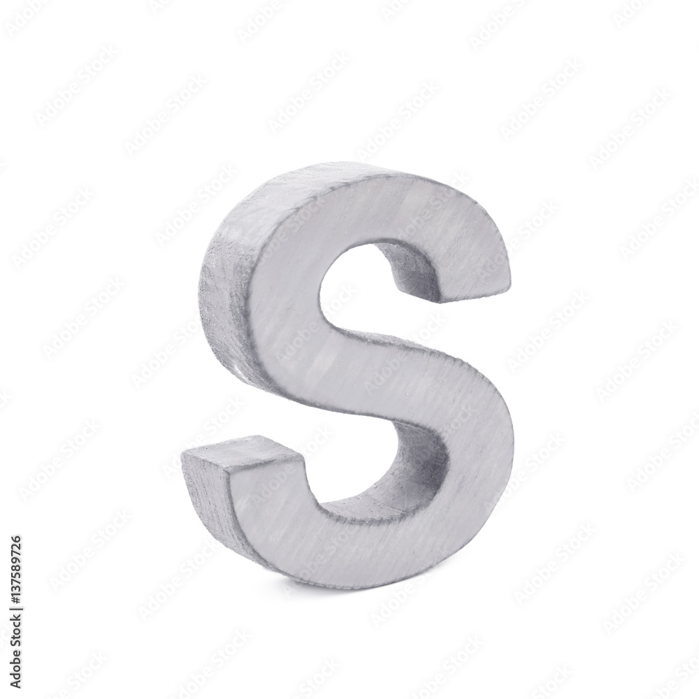 Naklejka premium Single sawn wooden letter isolated