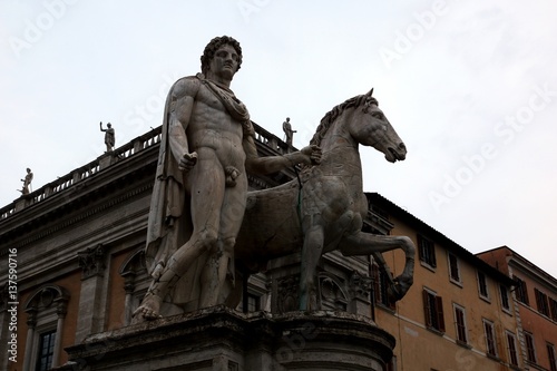 Statue on the Capitoline Hill in Rome, Italy