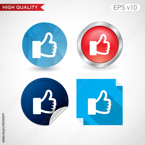 Colored icon or button of ok symbol with background
