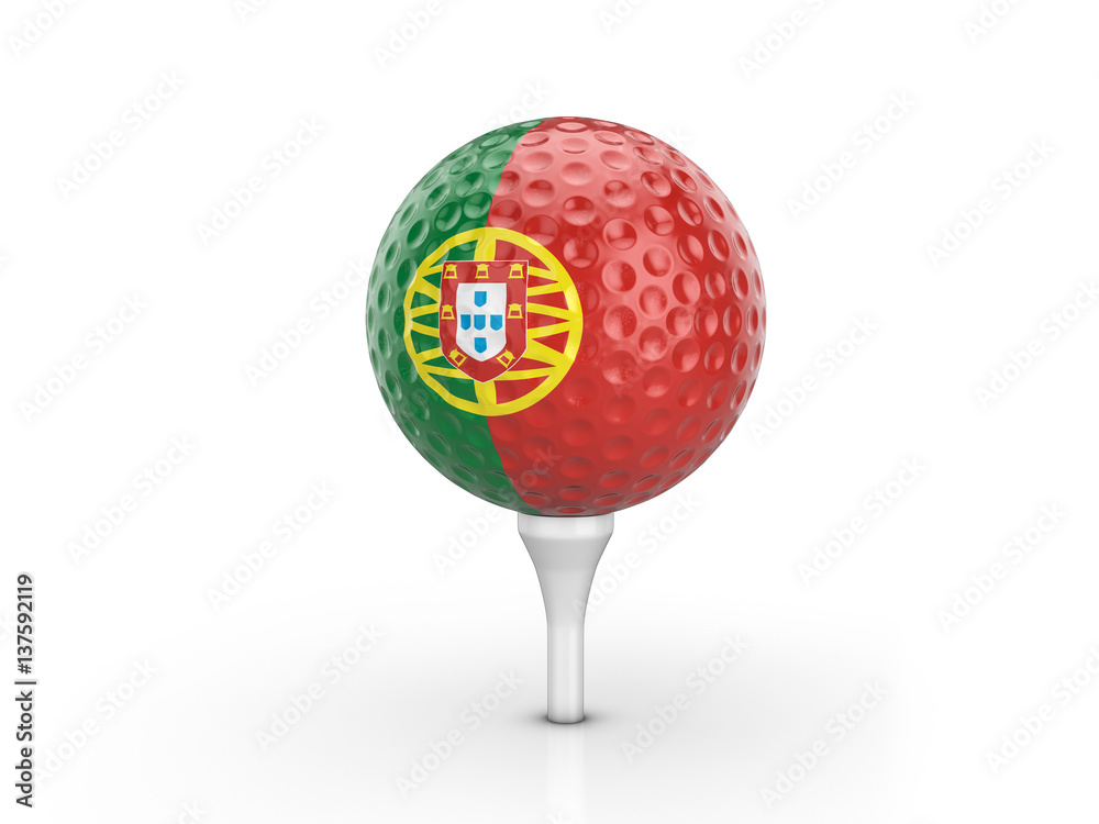 Golf ball Portugal flag Golf ball Portugal flag