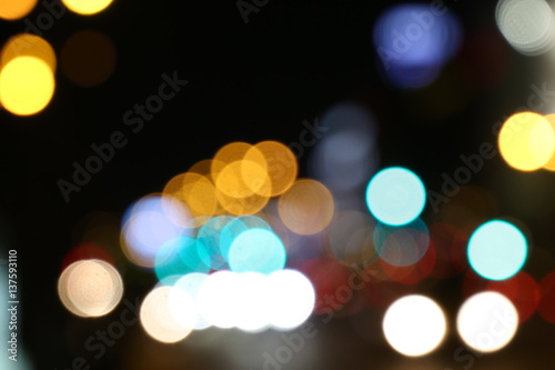 Blurred bokeh of the night city