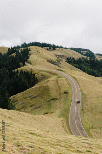 Mount Tamalpais Rolling Hills and Road photo