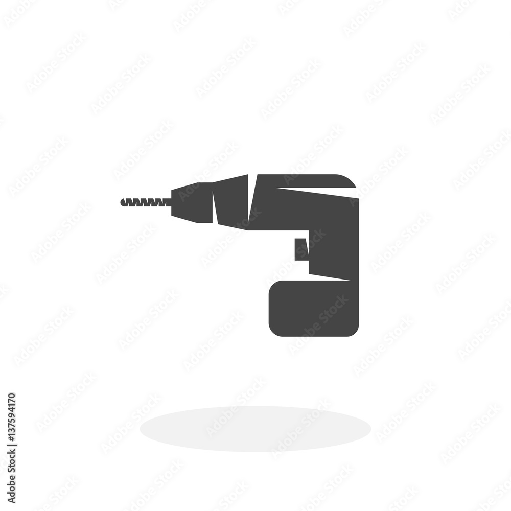 Drill Icon. Vector logo on white background