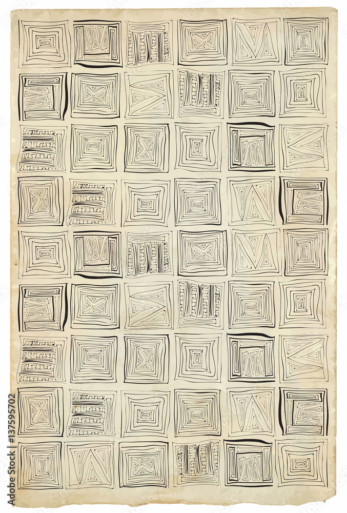 Obraz premium square patterns - freehand sketching on paper