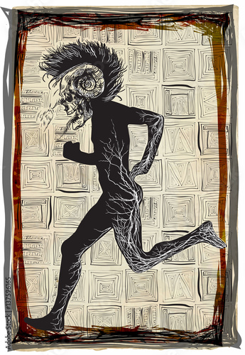 run punk, run - an hand drawn vector, freehand sketching