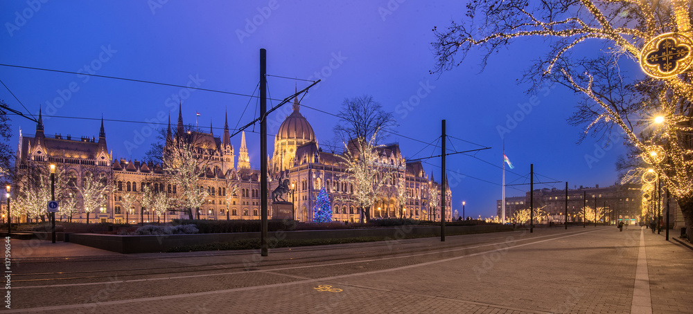 The Hungarian Parliament at night