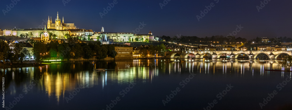 Charles Bridge and St. Vitus Cathedral in Prague