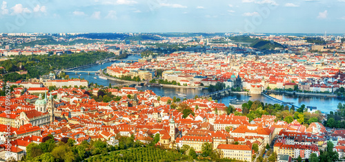 Red roofs in Prague  Czech Republic
