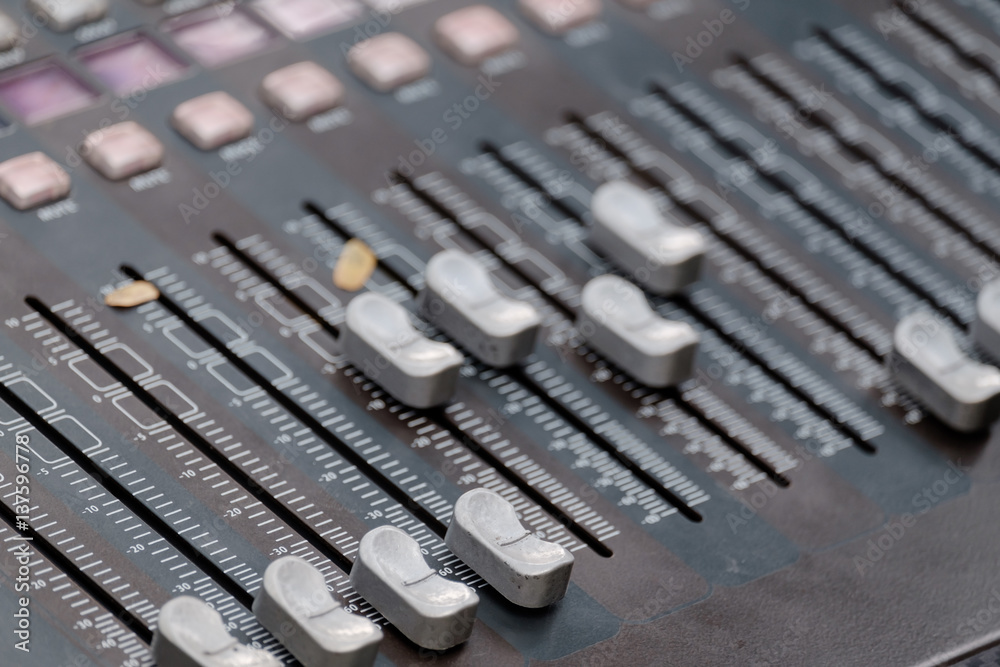 Fototapeta premium Sound music mixer / View of sound music mixer.