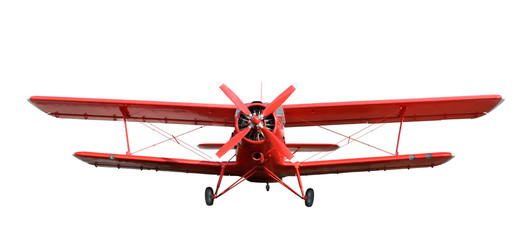 Acrylglasbilder Alte Flugzeuge Roter Doppeldecker mit Sternmotor  © Sergey Ogaryov